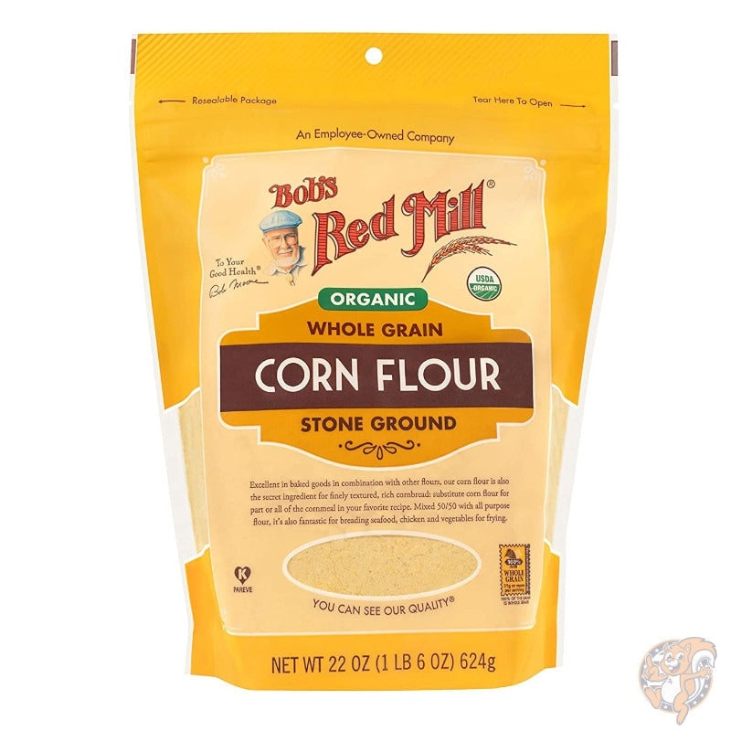 ボブズレッドミル Bob's Red Mill オーガニック コーンフラワー とうもろこし粉 624g(22オンス)×4袋