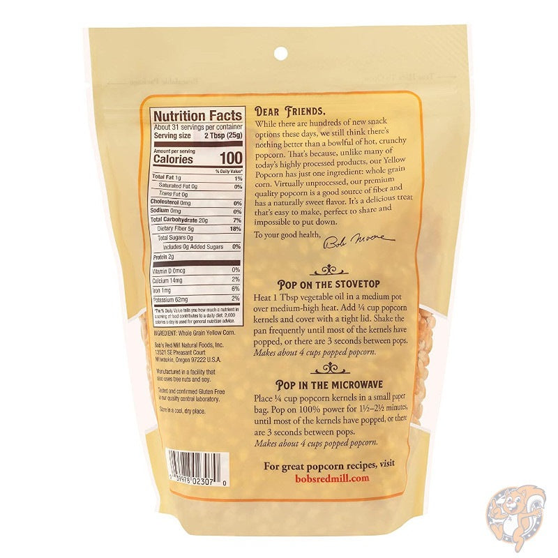 ボブズレッドミル Bob's Red Mill ホール イエローポップコーン Popcorn 850g(30オンス)×4袋