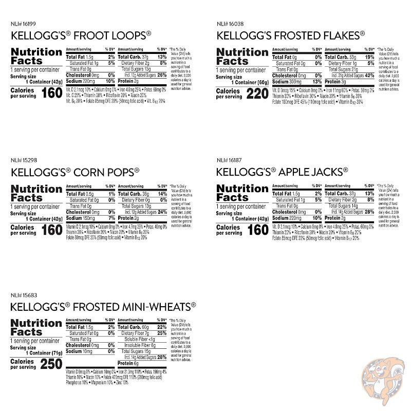ケロッグ Kellogg's Cereal 朝食 シリアル バラエティパック アソート 一食分 24カップ入り アメリカ輸入おもちゃ