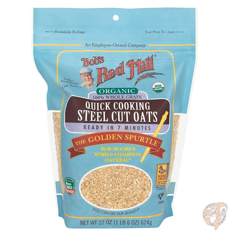 ボブズレッドミル Bob's Red Mill オーガニック クイッククッキング スチールカット オーツ 麦 623g×4袋