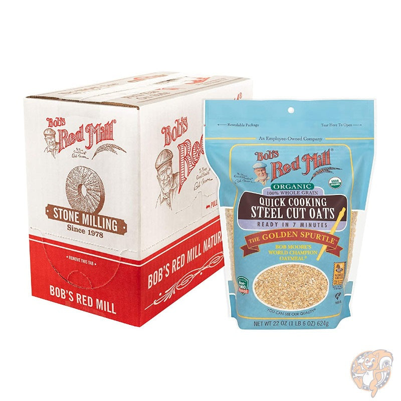 ボブズレッドミル Bob's Red Mill オーガニック クイッククッキング スチールカット オーツ 麦 623g×4袋