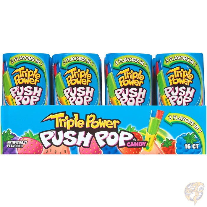 プッシュポップ キャンディー Push Pop Triple Power 3種類フルーツ味16個入り 海外お菓子