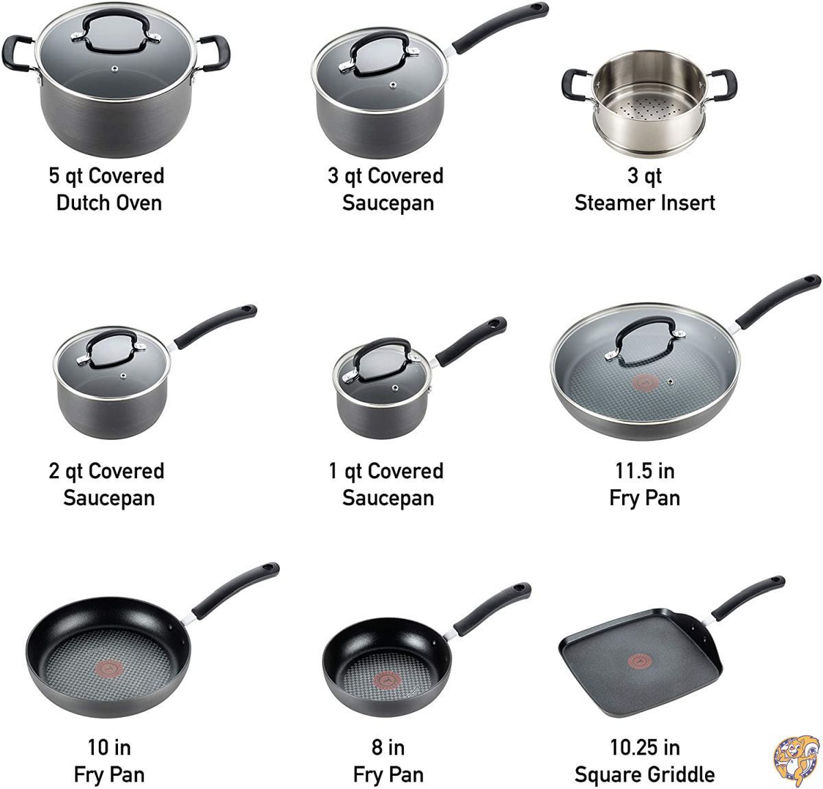 T-fal E765SE Ultimate Hard Anodized Scratch Resistant Titanium Nonstick Thermo-Spot Heat Indicator Anti-Warp Base