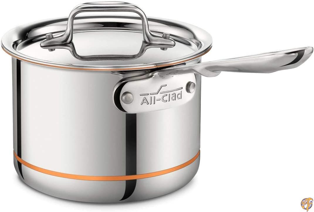 All-Clad 6202 SS Copper Core 5-Ply Bonded Dishwasher Safe Saucepan / Cookware, 2-Quart, Silver by All-Clad
