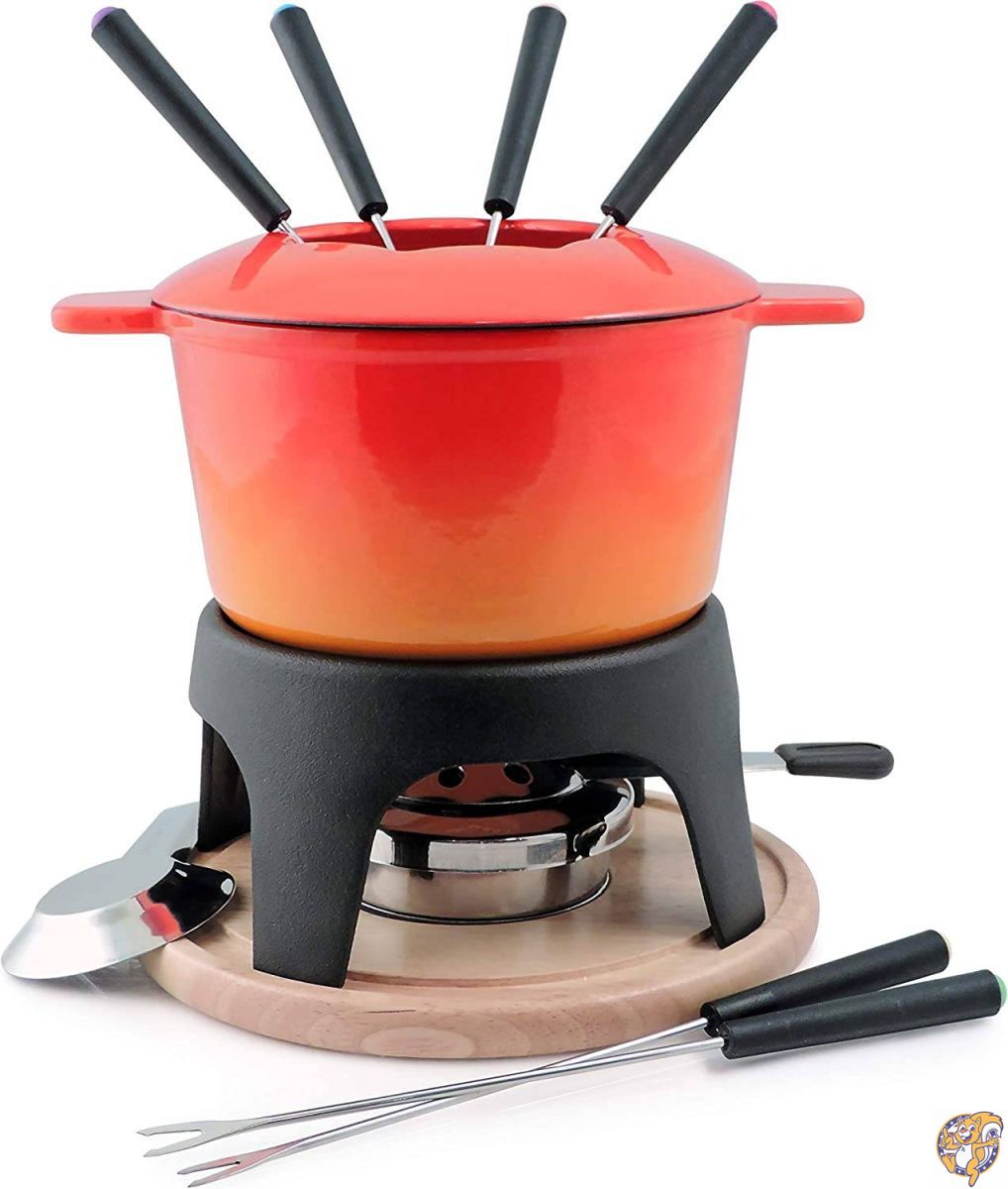 ミートフォンデュセット(11ピース) Swissmar社 Orange Enameled Pot【並行輸入】