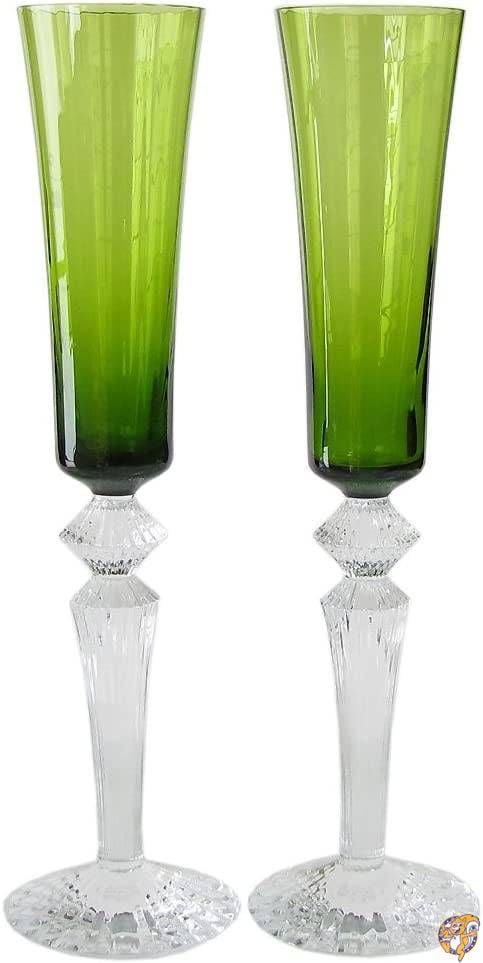 バカラ Baccarat グラス ミルニュイ MILLE NUITS シャンパングラス モスグリーン ペア 29.5cm 2811586 【並行輸入品】 2811586