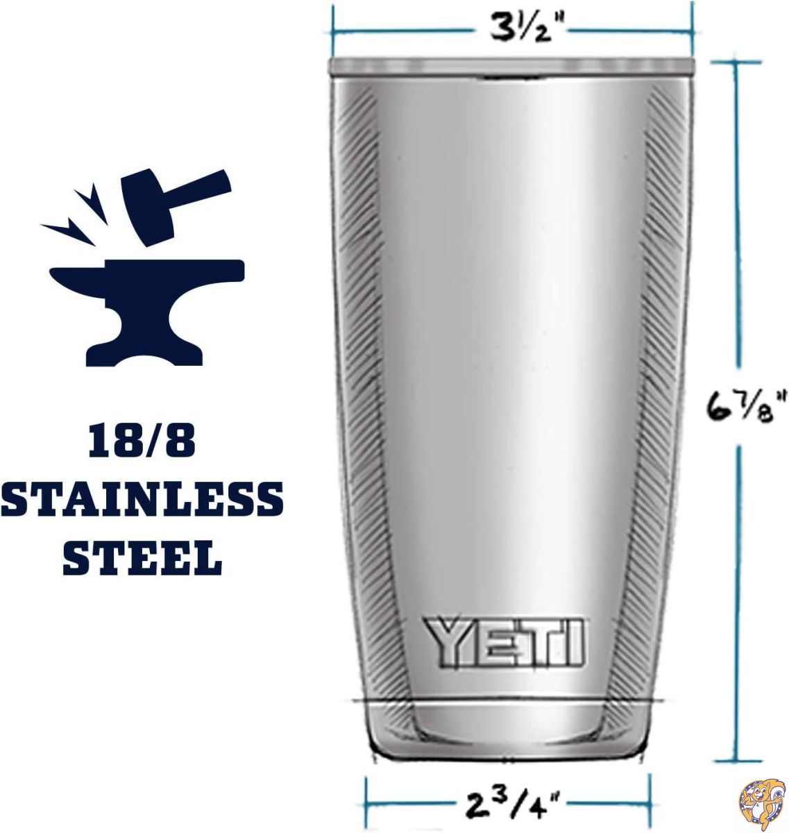 YETI(イエティ) Rambler 20オンス タンブラー ステンレススチール 真空断熱 MagSlider蓋付き