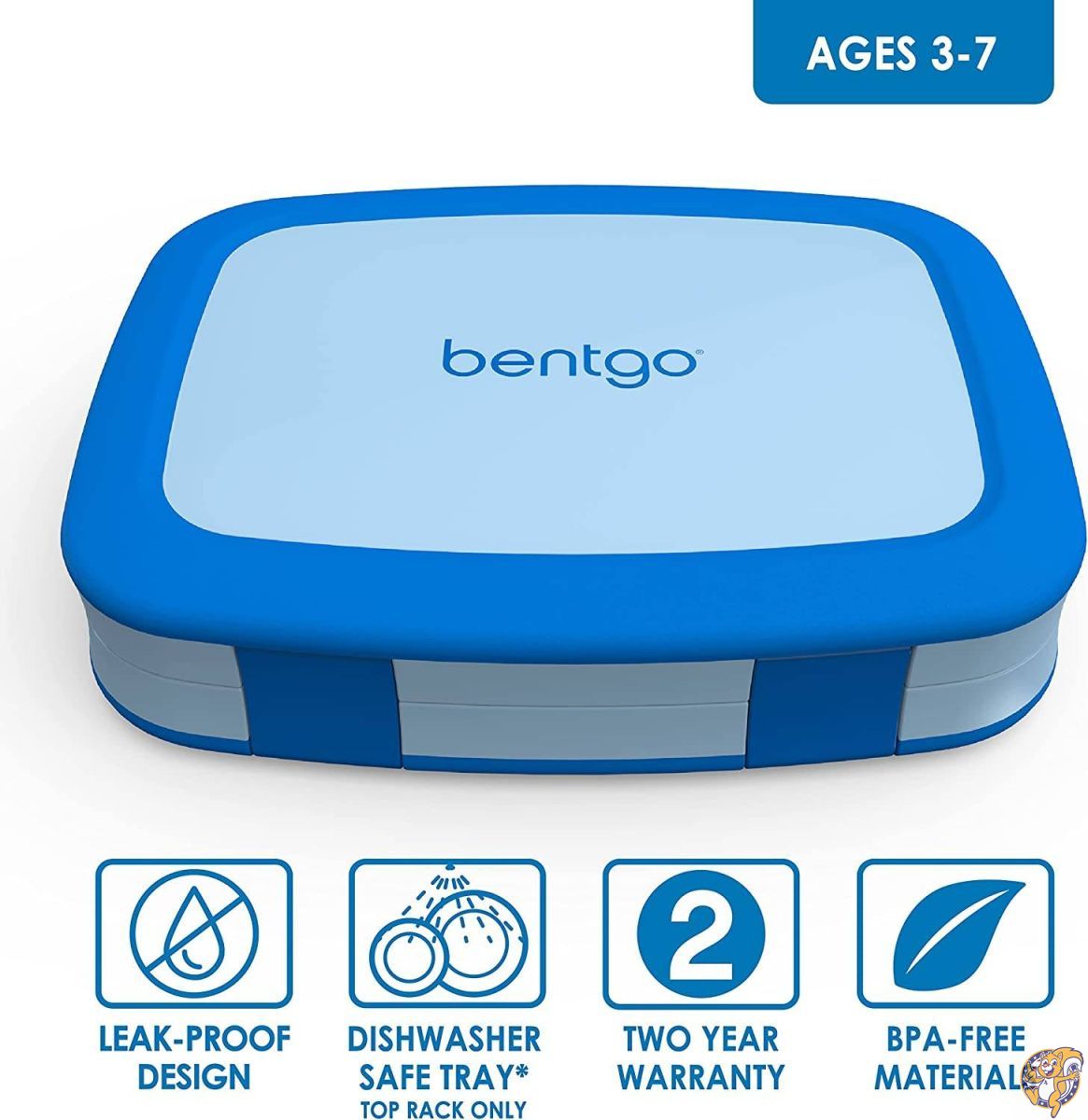 Bentgo Kids Childrens Lunch Box - Bento-styled Lunch Solution Offers Durable, Leak-proof, On-the-go Meal and Snack