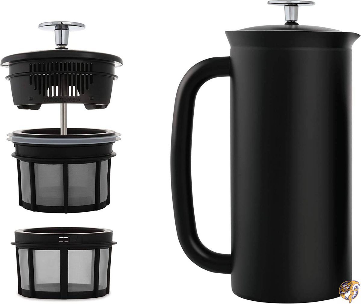 Espro 1018&nbsp;C2&nbsp;?&nbsp;17bk p7二重壁真空断熱コーヒー押し、18オンス、マットブラック