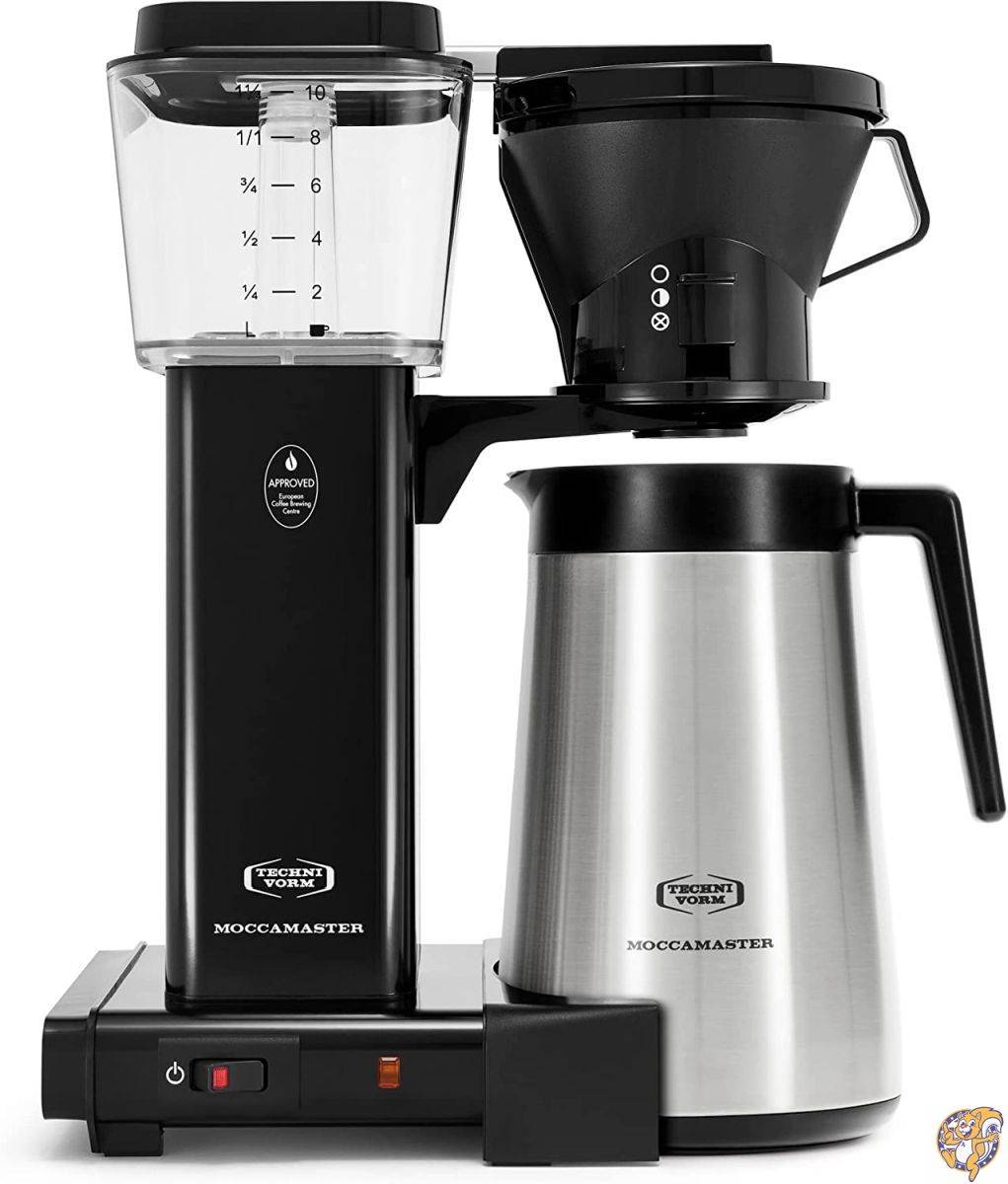 Moccamaster KBT 10-Cup Coffee Brewer with Thermal Carafe, Black by Technivorm Moccamaster