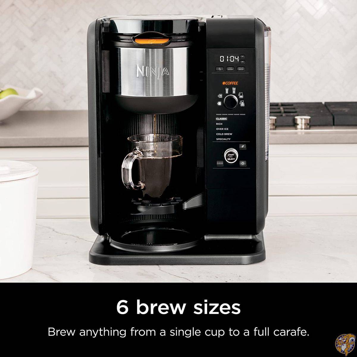 ニンジャ ホットアンドコールド醸造システム オートイク ティー&コーヒーメーカー 6種サイズ 5種類のブリュースタイル フロザー コーヒー&ティーバスケット 熱カラフェ付き (CP307)