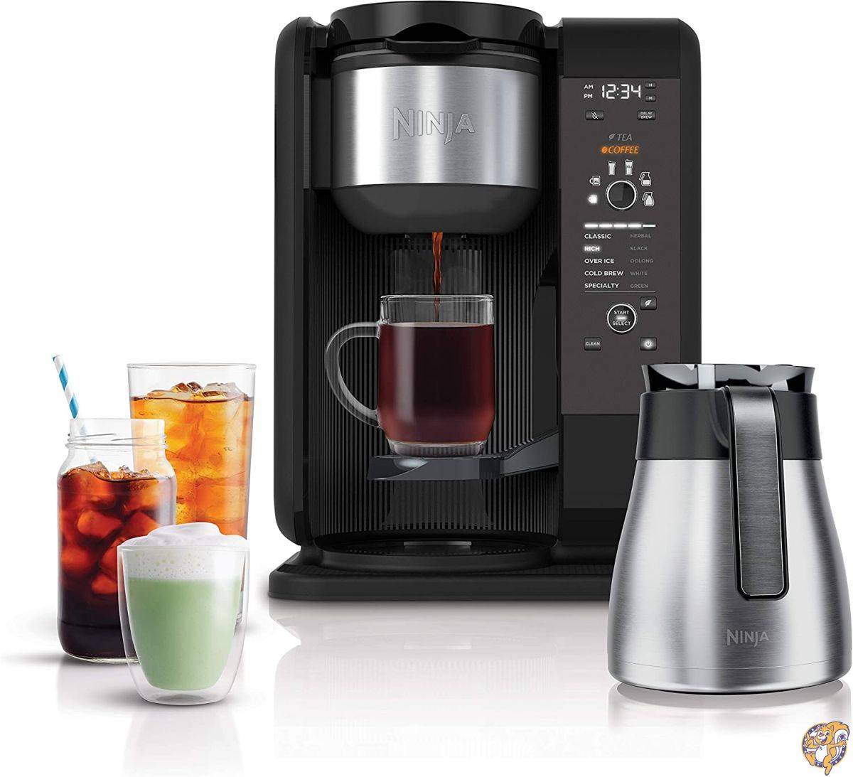 ニンジャ ホットアンドコールド醸造システム オートイク ティー&コーヒーメーカー 6種サイズ 5種類のブリュースタイル フロザー コーヒー&ティーバスケット 熱カラフェ付き (CP307)