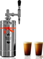 Royal Brew ナイトロコールドブリューコーヒー ナイトロコーヒー アイスコーヒー ニトロコーヒー ドラフトコーヒー コーヒーメーカー (Silver, 3800ml)