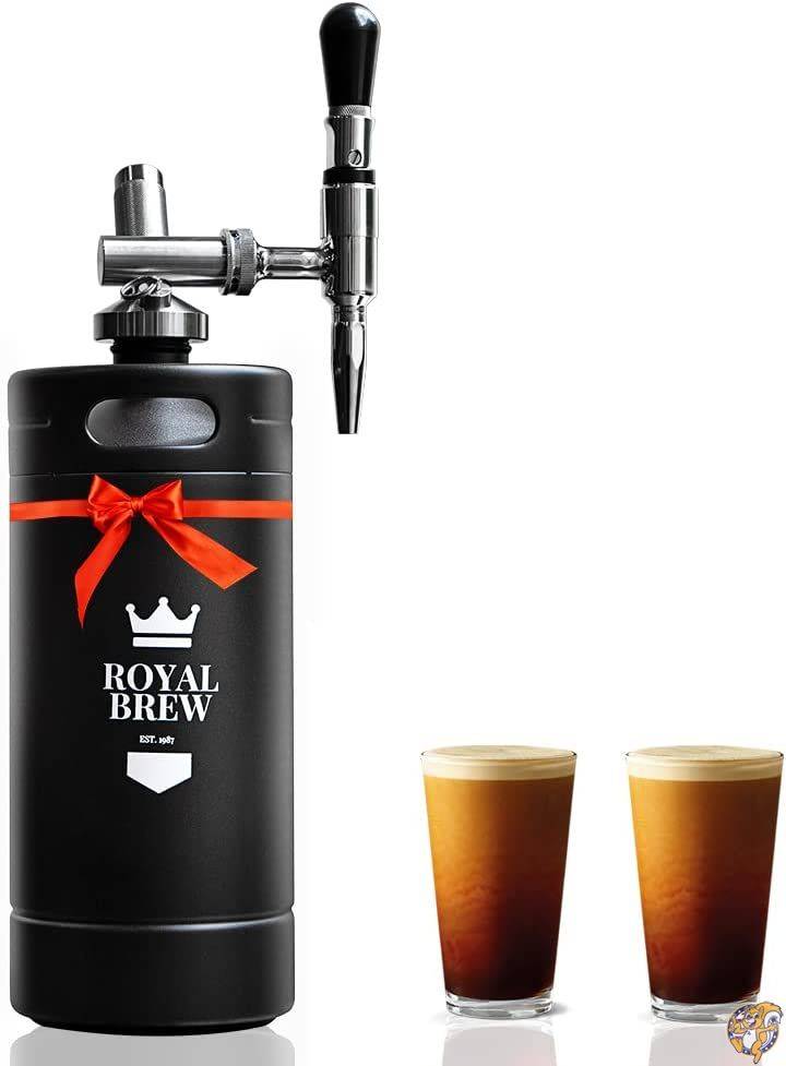 Royal Brew Nitro コールドブリューコーヒーメーカー ホームケグキットシステム (Matte Black 3800mlml)