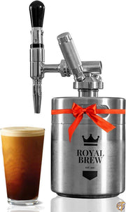 Royal Brew ナイトロコールドブリューコーヒーメーカー 炭酸水メーカー アイスコーヒー ナイトロコーヒー ドラフトコーヒー ニトロコーヒー Nitro Cold Brew Coffee Maker (1900mm, シルバー)