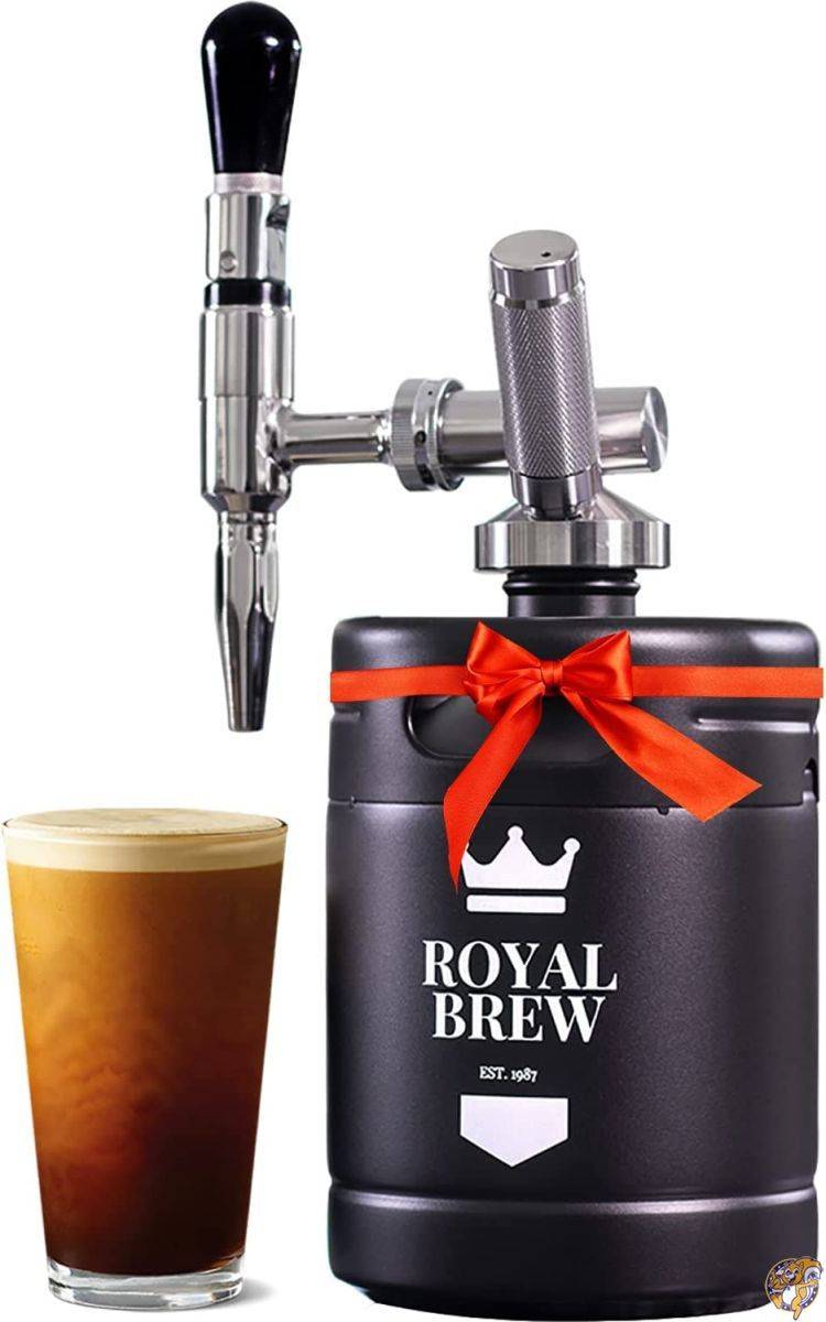 Royal Brew ナイトロコールドブリューコーヒー ナイトロコーヒー アイスコーヒー ニトロコーヒー ドラフトコーヒー コーヒーメーカー (Matte Black 1900ml)