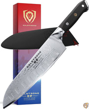 Dalstrong 三徳包丁 17.78cm(7インチ)将軍シリーズ ダマスカス 日本製AUS 10Vスーパースチール 67層 真空処理 鞘付き 18cm (7インチ)三徳包丁 ブラックG10ハンドル