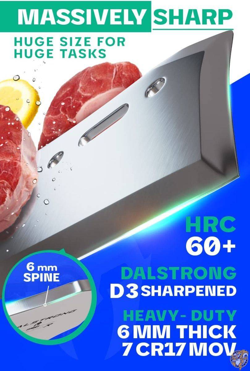 Dalstrong オブリテレーター 肉切り包丁 - 23cm(9インチ) - グラディエーターシリーズ R - スタンドとさやが付属 -
