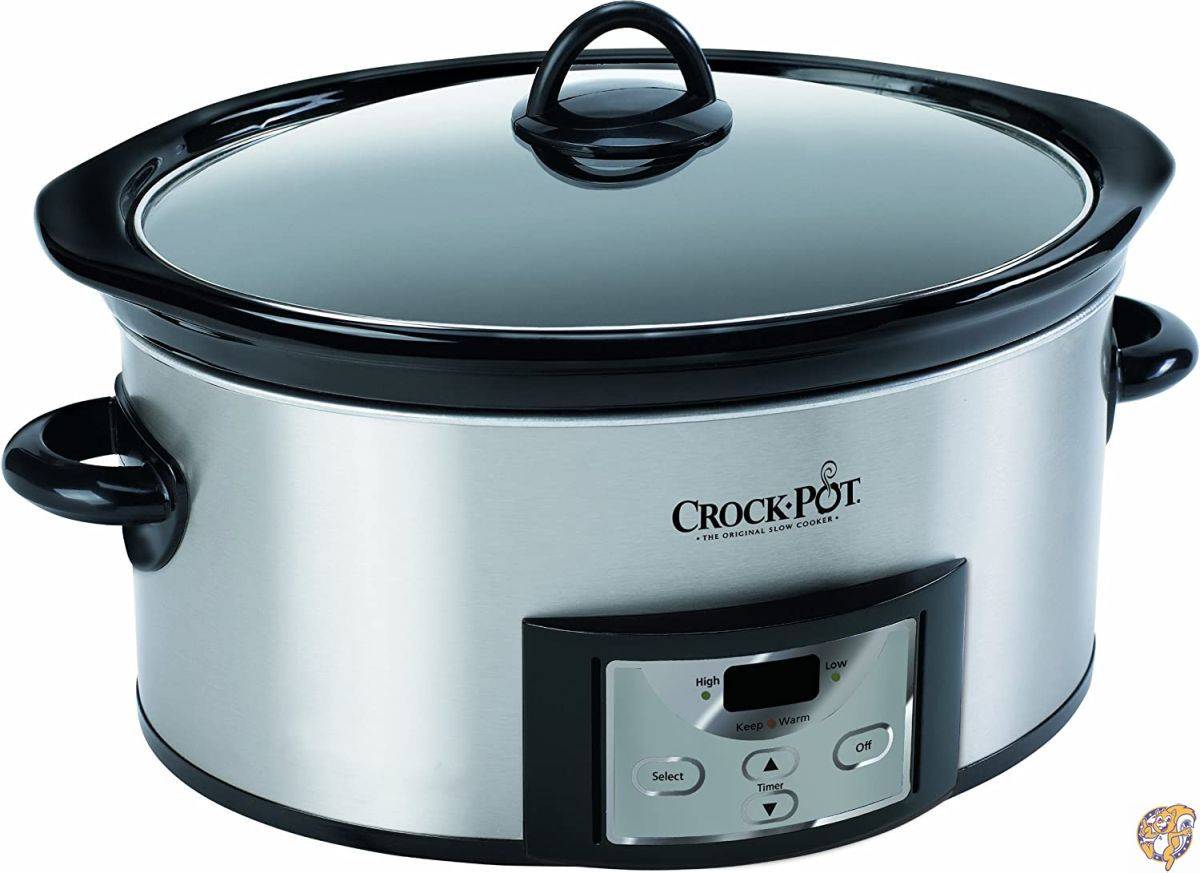 Crock-Pot 6クォート カウントダウン プログラム可能 楕円形 スロークッカー ディッパー付き ステンレススチール SCCPVC605-S
