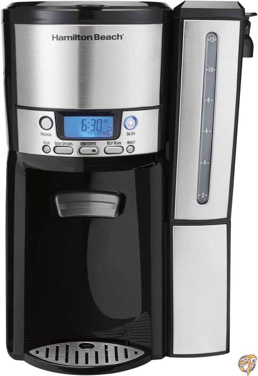 Hamilton Beach Brewstation ディスペンスコーヒーメーカー 内部12カップポット付き 取り外し可能なリザーバー ブラック&amp;ステンレススチール