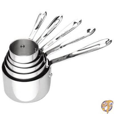 All-Clad 59917 Stainless Steel Measuring Cups Cookware Set, 5-Piece, Silver by All-Clad