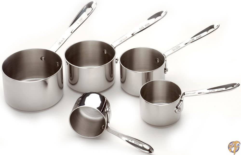 All-Clad 59917 Stainless Steel Measuring Cups Cookware Set, 5-Piece, Silver by All-Clad