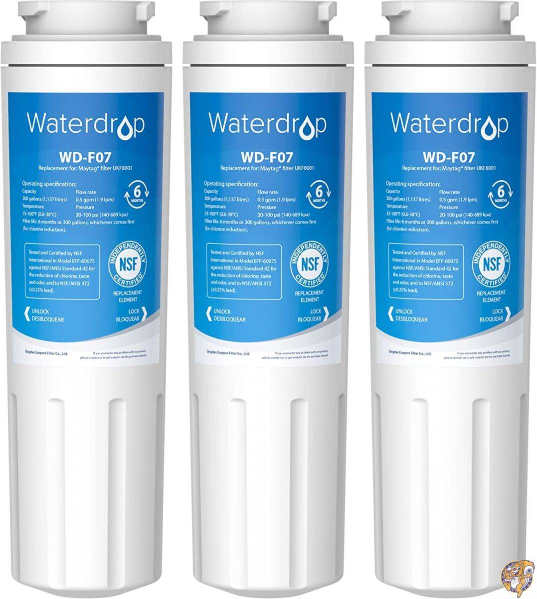 Waterdrop(ウォータードロップ) UKF8001 水フィルター EveryDrop Filter 4/EDR4RXD1/Whirlpool UKF8001AXX-750/Maytag