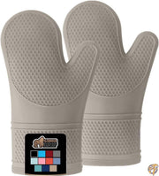 Gorilla Grip Premium Silicone Slip Resistant Oven Mitt Set, Soft Flexible Oven Gloves, Heat Resistant Kitchen Cooking