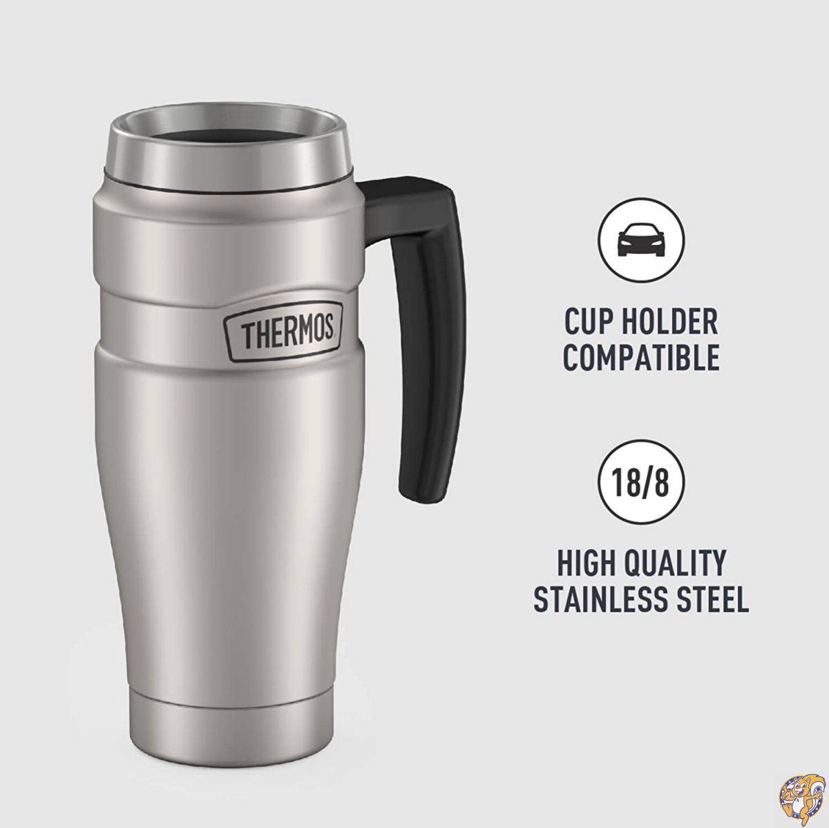 Thermos ステンレスキング 473ml ハンドル付きトラベルマグ 24 oz SK1000CRTRI4
