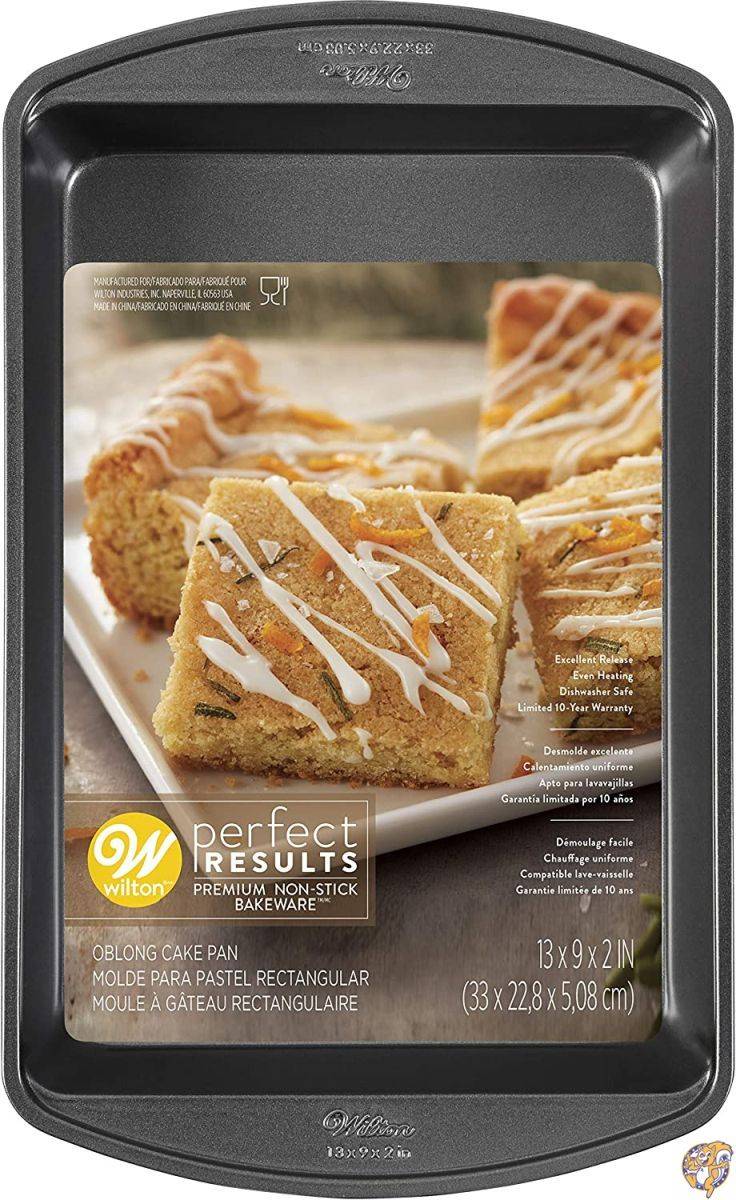 (1, OBLONG) - Wilton 2105-6060 Perfect Results Nonstick Oblong Cake Pan, 13 by 23cm by 5.1cm