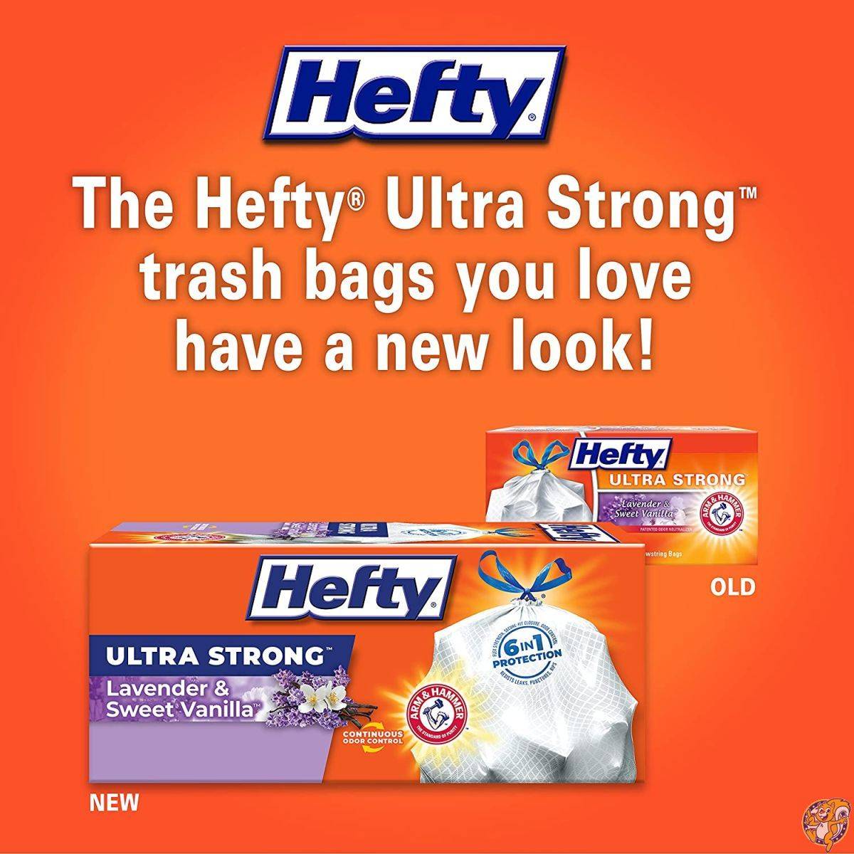 Hefty Ultra Strong Trash Bags (Lavender Sweet Vanilla, Tall Kitchen Drawstring, 13 Gallon, 80 Count) by Hefty