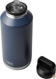 YETI Rambler 64オンスボトル 真空断熱 ステンレススチール チャグキャップ付き ネイビー