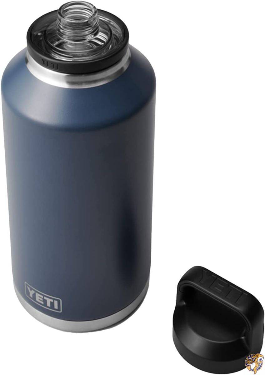 YETI Rambler 64オンスボトル 真空断熱 ステンレススチール チャグキャップ付き ネイビー