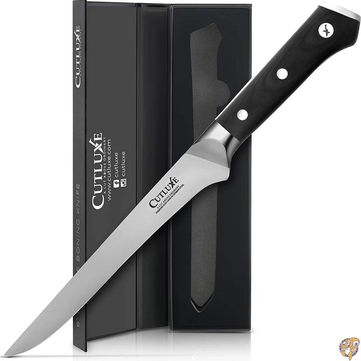 CUTLUXE 骨取り&amp;フィレナイフ ? 6インチ デボーニングナイフ 肉のトリミングに最適 ? ドイツ製高炭素鋼製のカミソリの鋭い刃 ? フルタング&amp;人間工学的ハンドルデザイン ? 職人シリーズ