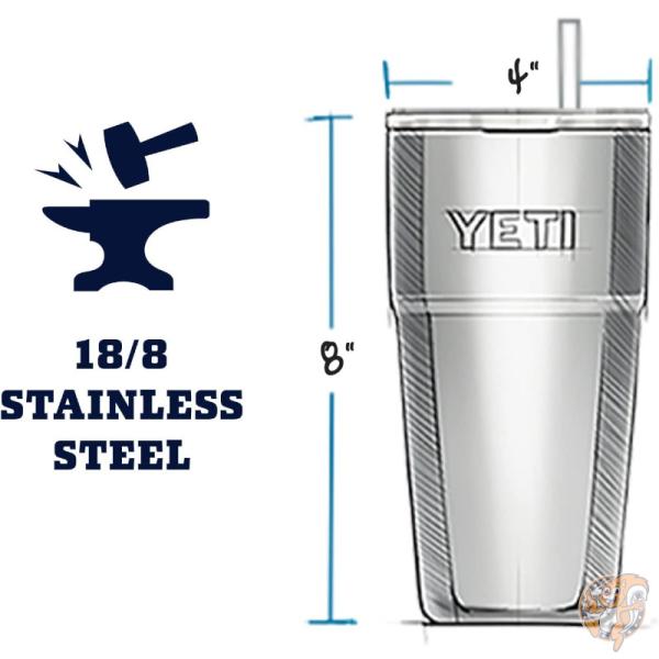 イエティ YETI Rambler 26oz 768ml ステンレス ストロー付きふた タンブラー 保温保冷 アルパインイエロー 送料無料