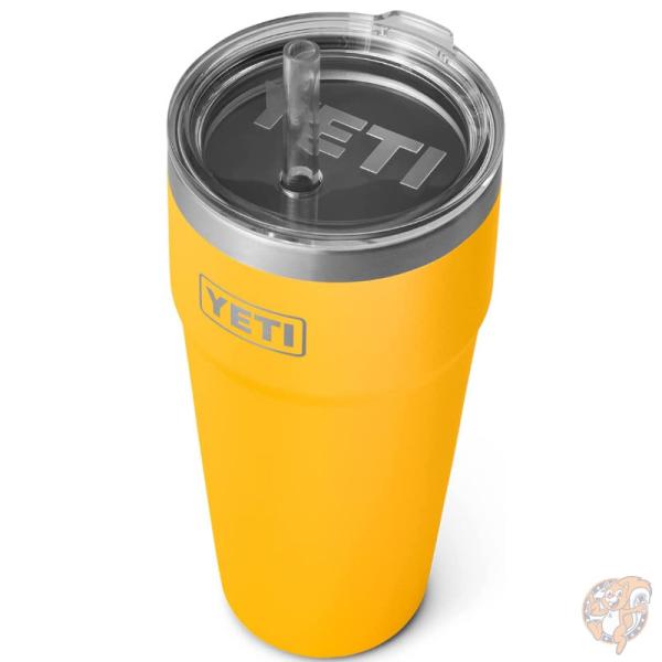イエティ YETI Rambler 26oz 768ml ステンレス ストロー付きふた タンブラー 保温保冷 アルパインイエロー 送料無料