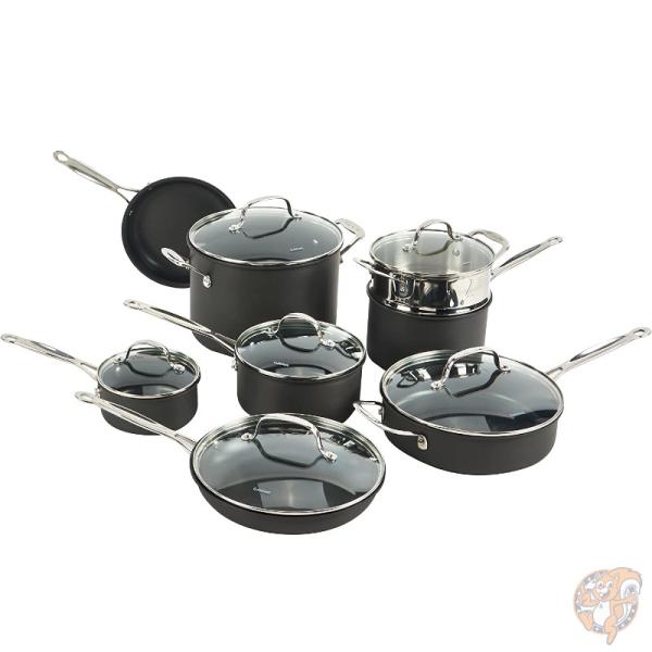 クイジナート Cuisinart ノンスティック 14ピース フライパン 鍋セット 66-14N グレー テフロン加工 オシャレ 送料無料