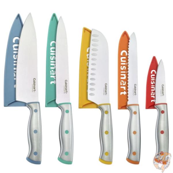 クイジナート Cuisinart カラフル ナイフセット 10点 C77CR-10P ステンレス 包丁 カバー付き ギフト 送料無料