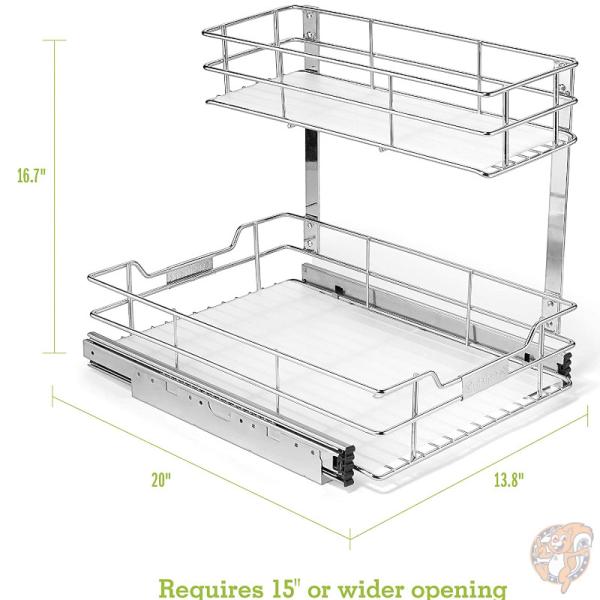 クイジナート Cuisinart シンク下 スライド式 2段収納ラック 35.5cm(14in) 引き出し キッチン 洗面台下