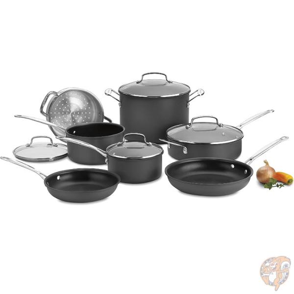 クイジナート Cuisinart ノンスティック 11ピース フライパン 鍋セット ブラック シェフクラシック フッ素樹脂加工