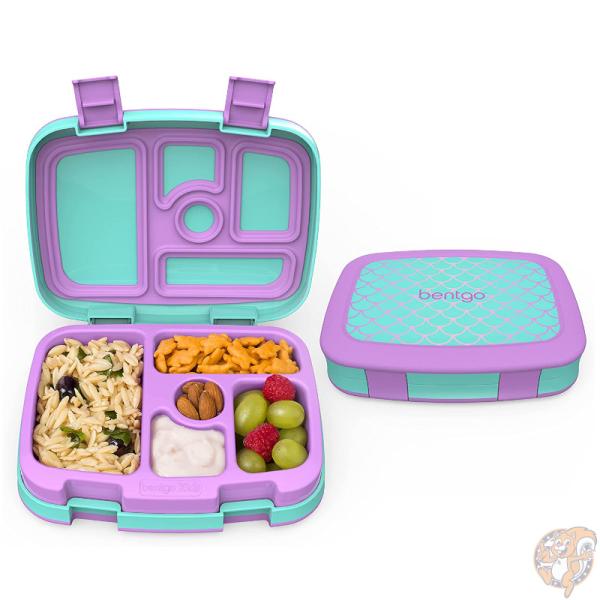 Bentgo(ベントゴー)子供用 弁当箱 キッズ ランチボックス 5コンパートメント 漏れ防止 マーメード スケールズ お昼ご飯 食洗機対応 BPAフリー