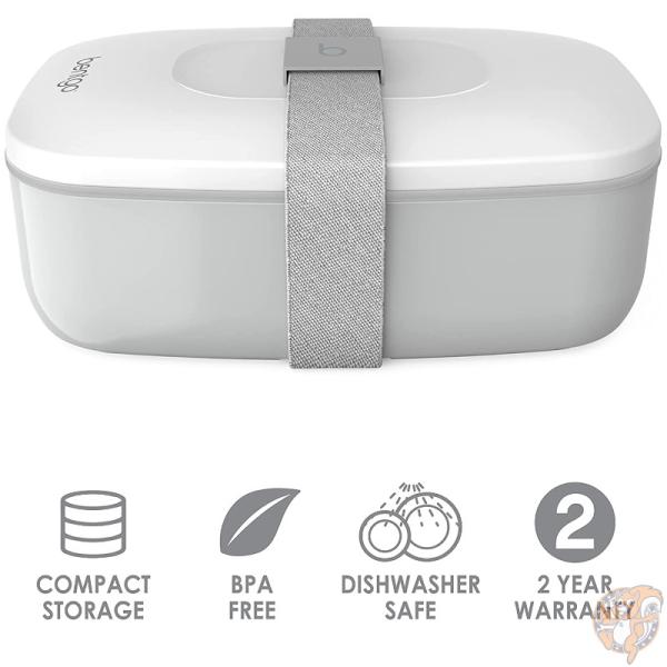 ベントゴー Bentgo クラシック オールインワン 弁当箱 積み重ね可能な ランチボックス Gray グレー カトラリー付き ランチ お昼ご飯 会社