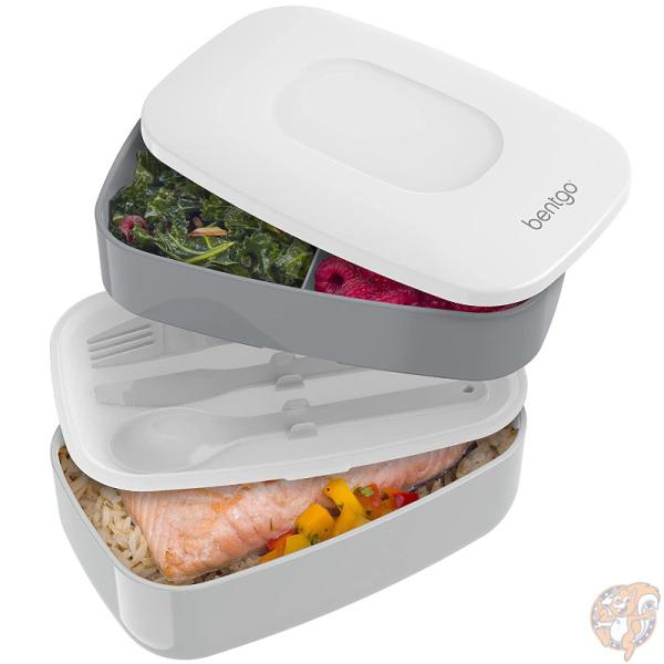 ベントゴー Bentgo クラシック オールインワン 弁当箱 積み重ね可能な ランチボックス Gray グレー カトラリー付き ランチ お昼ご飯 会社