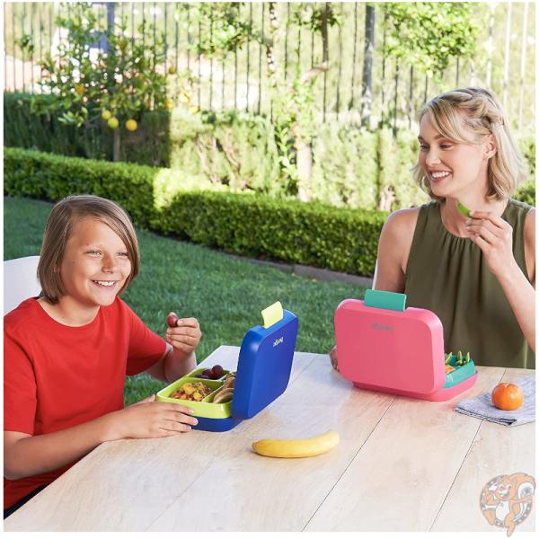 Bentgo ベントゴー 子供 中高生 弁当箱 ランチボックス 3-4コンパートメント 漏れ防止 Bright Coral/Teal レンジ 食洗機対応