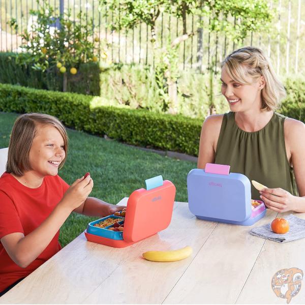 Bentgo Pop ベントゴー ポップ 子供 弁当箱 ランチボックス 3-4コンパートメント ペリウィンクルピンク レンジ 食洗機対応 漏れ防止