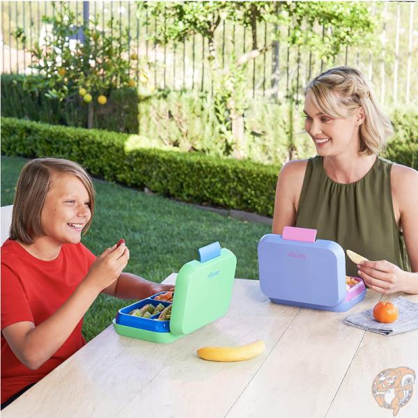 Bentgo Pop ベントゴー ポップ 子供 弁当箱 ランチボックス 3-4コンパートメント スプリンググリーン/ブルー レンジ 食洗機対応 漏れ防止