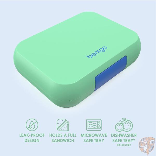 Bentgo Pop ベントゴー ポップ 子供 弁当箱 ランチボックス 3-4コンパートメント スプリンググリーン/ブルー レンジ 食洗機対応 漏れ防止