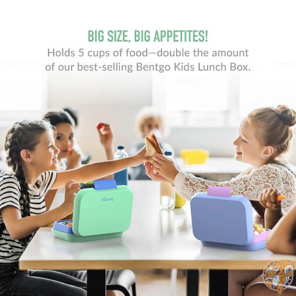 Bentgo Pop ベントゴー ポップ 子供 弁当箱 ランチボックス 3-4コンパートメント スプリンググリーン/ブルー レンジ 食洗機対応 漏れ防止
