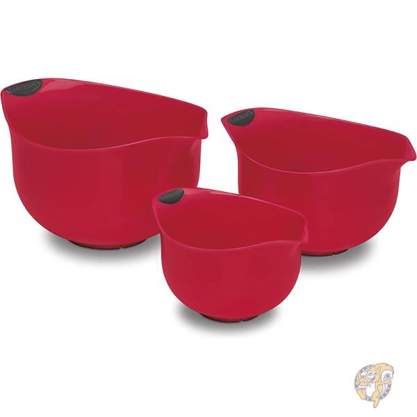 Cuisinart クイジナート キッチン用品 ミキシング ボウル 3個セット レッド CTG-00-3MBR