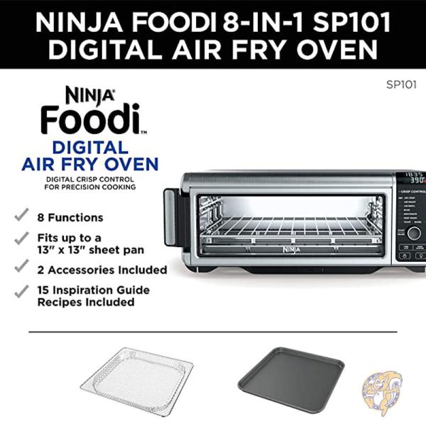 Ninja ニンジャ キッチン用品 調理器具 エアフライ カウンタートップ オーブン シルバー&ブラック SP101 LP3